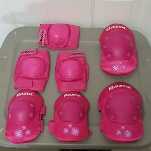 Razor girls elbow and knee pads set size M EUC
